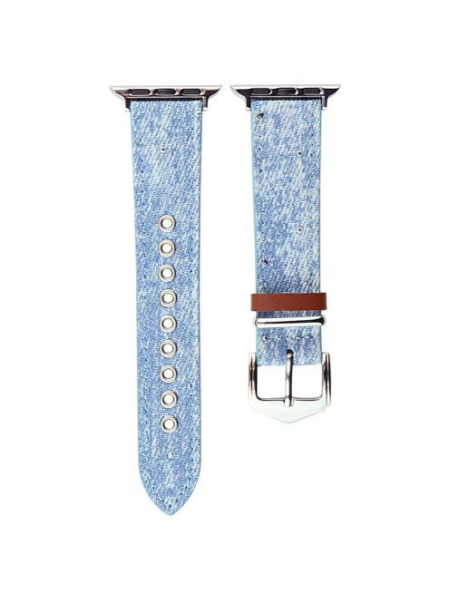 For Apple Watch 10 46mm / Ultra 2 / Ultra 49mm / 9 8 7 45mm / SE (2023) SE (2022) SE 6 5 4 44mm / 3 2 1 42mm Denim Wrist Strap - Baby Blue