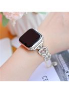 For Apple Watch 10 46mm / Ultra 2 / Ultra 49mm / 9 8 7 45mm / SE (2023) SE (2022) SE 6 5 4 44mm / 3 2 1 42mm Dressy Strap Zinc Alloy Heart Watch Band - Black