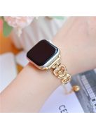 For Apple Watch 10 46mm / Ultra 2 / Ultra 49mm / 9 8 7 45mm / SE (2023) SE (2022) SE 6 5 4 44mm / 3 2 1 42mm Dressy Strap Zinc Alloy Heart Watch Band - Gold