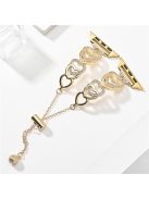 For Apple Watch 10 46mm / Ultra 2 / Ultra 49mm / 9 8 7 45mm / SE (2023) SE (2022) SE 6 5 4 44mm / 3 2 1 42mm Dressy Strap Zinc Alloy Heart Watch Band - Gold