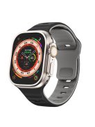 For Apple Watch 10 46mm / Ultra 2 / Ultra 49mm / 9 8 7 45mm / SE (2023) SE (2022) SE 6 5 4 44mm / 3 2 1 42mm Dual-Color Silicone Strap - Black+Grey