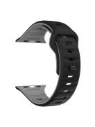 For Apple Watch 10 46mm / Ultra 2 / Ultra 49mm / 9 8 7 45mm / SE (2023) SE (2022) SE 6 5 4 44mm / 3 2 1 42mm Dual-Color Silicone Strap - Black+Grey