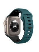 For Apple Watch 10 46mm / Ultra 2 / Ultra 49mm / 9 8 7 45mm / SE (2023) SE (2022) SE 6 5 4 44mm / 3 2 1 42mm Dual-Color Silicone Strap - Blackish Green+Black