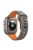 For Apple Watch 10 46mm / Ultra 2 / Ultra 49mm / 9 8 7 45mm / SE (2023) SE (2022) SE 6 5 4 44mm / 3 2 1 42mm Dual-Color Silicone Strap - Grey+Orange