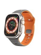 For Apple Watch 10 46mm / Ultra 2 / Ultra 49mm / 9 8 7 45mm / SE (2023) SE (2022) SE 6 5 4 44mm / 3 2 1 42mm Dual-Color Silicone Strap - Grey+Orange