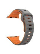 For Apple Watch 10 46mm / Ultra 2 / Ultra 49mm / 9 8 7 45mm / SE (2023) SE (2022) SE 6 5 4 44mm / 3 2 1 42mm Dual-Color Silicone Strap - Grey+Orange