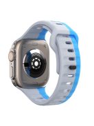 For Apple Watch 10 46mm / Ultra 2 / Ultra 49mm / 9 8 7 45mm / SE (2023) SE (2022) SE 6 5 4 44mm / 3 2 1 42mm Dual-Color Silicone Strap - Light Grey+Blue