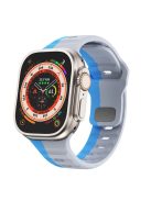 For Apple Watch 10 46mm / Ultra 2 / Ultra 49mm / 9 8 7 45mm / SE (2023) SE (2022) SE 6 5 4 44mm / 3 2 1 42mm Dual-Color Silicone Strap - Light Grey+Blue