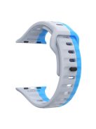 For Apple Watch 10 46mm / Ultra 2 / Ultra 49mm / 9 8 7 45mm / SE (2023) SE (2022) SE 6 5 4 44mm / 3 2 1 42mm Dual-Color Silicone Strap - Light Grey+Blue