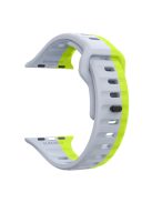 For Apple Watch 10 46mm / Ultra 2 / Ultra 49mm / 9 8 7 45mm / SE (2023) SE (2022) SE 6 5 4 44mm / 3 2 1 42mm Dual-Color Silicone Strap - Light Grey+Green