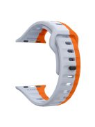 For Apple Watch 10 46mm / Ultra 2 / Ultra 49mm / 9 8 7 45mm / SE (2023) SE (2022) SE 6 5 4 44mm / 3 2 1 42mm Dual-Color Silicone Strap - Light Grey+Orange