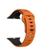 For Apple Watch 10 46mm / Ultra 2 / Ultra 49mm / 9 8 7 45mm / SE (2023) SE (2022) SE 6 5 4 44mm / 3 2 1 42mm Dual-Color Silicone Strap - Orange+Black