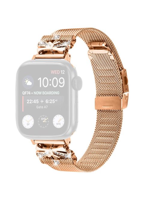 For Apple Watch 10 46mm / Ultra 2 / Ultra 49mm / 9 8 7 45mm / SE (2023) SE (2022) SE 6 5 4 44mm / 3 2 1 42mm Electroplating Watch Strap - Rose Gold