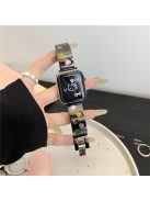 For Apple Watch 10 46mm / Ultra 2 / Ultra 49mm / 9 8 7 45mm / SE (2023) SE (2022) SE 6 5 4 44mm / 3 2 1 42mm Epoxy Heart Pattern Metal Strap - Black