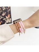 For Apple Watch 10 46mm / Ultra 2 / Ultra 49mm / 9 8 7 45mm / SE (2023) SE (2022) SE 6 5 4 44mm / 3 2 1 42mm Ethnic Style Beaded Watch Band - Pink