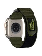 For Apple Watch 10 46mm / Ultra 2 / Ultra 49mm / 9 8 7 45mm / SE (2023) SE (2022) SE 6 5 4 44mm / 3 2 1 42mm Fastening Watchband Nylon Strap - Army Green