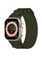 For Apple Watch 10 46mm / Ultra 2 / Ultra 49mm / 9 8 7 45mm / SE (2023) SE (2022) SE 6 5 4 44mm / 3 2 1 42mm Fastening Watchband Nylon Strap - Army Green