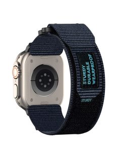   For Apple Watch 10 46mm / Ultra 2 / Ultra 49mm / 9 8 7 45mm / SE (2023) SE (2022) SE 6 5 4 44mm / 3 2 1 42mm Fastening Watchband Nylon Strap - Blue