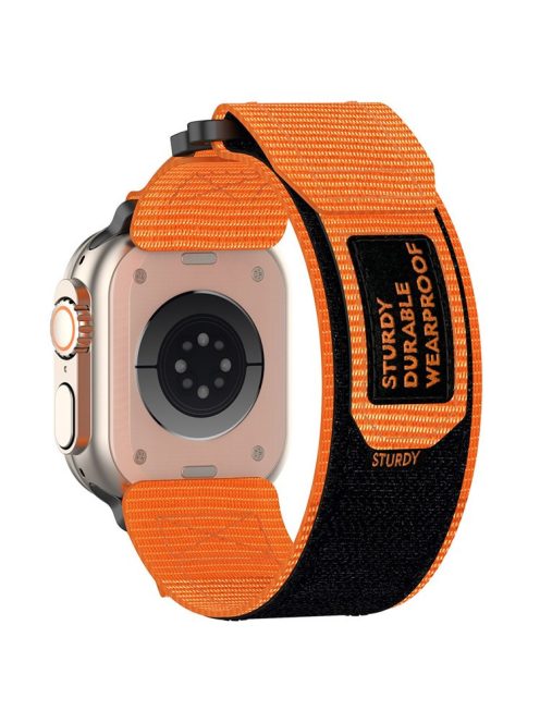 For Apple Watch 10 46mm / Ultra 2 / Ultra 49mm / 9 8 7 45mm / SE (2023) SE (2022) SE 6 5 4 44mm / 3 2 1 42mm Fastening Watchband Nylon Strap - Orange