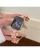 For Apple Watch 10 46mm / Ultra 2 / Ultra 49mm / 9 8 7 45mm / SE (2023) SE (2022) SE 6 5 4 44mm / 3 2 1 42mm Flower Chain Strap - Pink