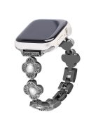 For Apple Watch 10 46mm / Ultra 2 / Ultra 49mm / 9 8 7 45mm / SE (2023) SE (2022) SE 6 5 4 44mm / 3 2 1 42mm Flower Design Metal Watch Strap - Tarnish