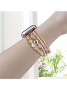 For Apple Watch 10 46mm / Ultra 2 / Ultra 49mm / 9 8 7 45mm / SE (2023) SE (2022) SE 6 5 4 44mm / 3 2 1 42mm Four Rows Bead Chain Strap - Apricot