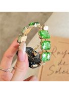 For Apple Watch 10 46mm / Ultra 2 / Ultra 49mm / 9 8 7 45mm / SE (2023) SE (2022) SE 6 5 4 44mm / 3 2 1 42mm Gem Watch Strap Bracelet - Green Gem / Gold