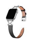 For Apple Watch 10 46mm / Ultra 2 / Ultra 49mm / 9 8 7 45mm / SE (2023) SE (2022) SE 6 5 4 44mm / 3 2 1 42mm Genuine Cow Leather Band (Silver Buckle)