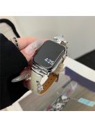 For Apple Watch 10 46mm / Ultra 2 / Ultra 49mm / 9 8 7 45mm / SE (2023) SE (2022) SE 6 5 4 44mm / 3 2 1 42mm Genuine Cow Leather Band - Apricot / Silver Buckle