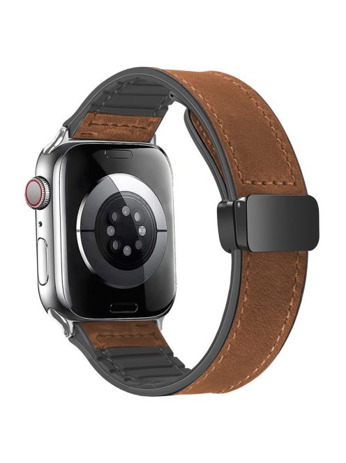 For Apple Watch 10 46mm / Ultra 2 / Ultra 49mm / 9 8 7 45mm / SE (2023) SE (2022) SE 6 5 4 44mm / 3 2 1 42mm Genuine Cow Leather Band - Brown