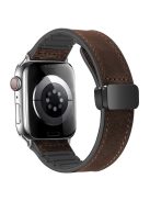 For Apple Watch 10 46mm / Ultra 2 / Ultra 49mm / 9 8 7 45mm / SE (2023) SE (2022) SE 6 5 4 44mm / 3 2 1 42mm Genuine Cow Leather Band - Crazy Horse / Dark Brown