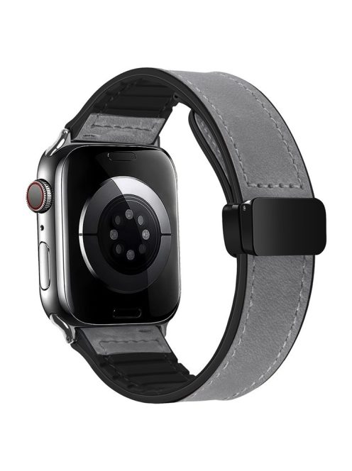 For Apple Watch 10 46mm / Ultra 2 / Ultra 49mm / 9 8 7 45mm / SE (2023) SE (2022) SE 6 5 4 44mm / 3 2 1 42mm Genuine Cow Leather Band - Grey