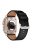 For Apple Watch 10 46mm / Ultra 2 / Ultra 49mm / 9 8 7 45mm / SE (2023) SE (2022) SE 6 5 4 44mm / 3 2 1 42mm Genuine Cow Leather Band - Titanium Connector+Black