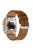 For Apple Watch 10 46mm / Ultra 2 / Ultra 49mm / 9 8 7 45mm / SE (2023) SE (2022) SE 6 5 4 44mm / 3 2 1 42mm Genuine Cow Leather Band - Titanium Connector+Red Brown