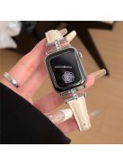 For Apple Watch 10 46mm / Ultra 2 / Ultra 49mm / 9 8 7 45mm / SE (2023) SE (2022) SE 6 5 4 44mm / 3 2 1 42mm Genuine Cow Leather Strap - Beige