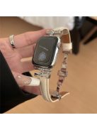 For Apple Watch 10 46mm / Ultra 2 / Ultra 49mm / 9 8 7 45mm / SE (2023) SE (2022) SE 6 5 4 44mm / 3 2 1 42mm Genuine Cow Leather Strap - Beige