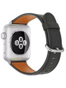 For Apple Watch 10 46mm / Ultra 2 / Ultra 49mm / 9 8 7 45mm / SE (2023) SE (2022) SE 6 5 4 44mm / 3 2 1 42mm Genuine Cow Leather Strap - Black