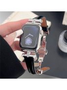 For Apple Watch 10 46mm / Ultra 2 / Ultra 49mm / 9 8 7 45mm / SE (2023) SE (2022) SE 6 5 4 44mm / 3 2 1 42mm Genuine Cow Leather Strap - Black