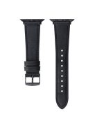 For Apple Watch 10 46mm / Ultra 2 / Ultra 49mm / 9 8 7 45mm / SE (2023) SE (2022) SE 6 5 4 44mm / 3 2 1 42mm Genuine Cow Leather Strap - Black 1