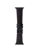 For Apple Watch 10 46mm / Ultra 2 / Ultra 49mm / 9 8 7 45mm / SE (2023) SE (2022) SE 6 5 4 44mm / 3 2 1 42mm Genuine Cow Leather Strap - Black 1