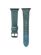 For Apple Watch 10 46mm / Ultra 2 / Ultra 49mm / 9 8 7 45mm / SE (2023) SE (2022) SE 6 5 4 44mm / 3 2 1 42mm Genuine Cow Leather Strap - Blue