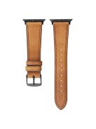 For Apple Watch 10 46mm / Ultra 2 / Ultra 49mm / 9 8 7 45mm / SE (2023) SE (2022) SE 6 5 4 44mm / 3 2 1 42mm Genuine Cow Leather Strap - Brown