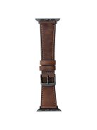 For Apple Watch 10 46mm / Ultra 2 / Ultra 49mm / 9 8 7 45mm / SE (2023) SE (2022) SE 6 5 4 44mm / 3 2 1 42mm Genuine Cow Leather Strap - Chestnut