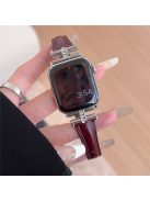 For Apple Watch 10 46mm / Ultra 2 / Ultra 49mm / 9 8 7 45mm / SE (2023) SE (2022) SE 6 5 4 44mm / 3 2 1 42mm Genuine Cow Leather Strap - Reddish Brown