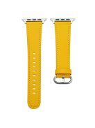 For Apple Watch 10 46mm / Ultra 2 / Ultra 49mm / 9 8 7 45mm / SE (2023) SE (2022) SE 6 5 4 44mm / 3 2 1 42mm Genuine Cow Leather Strap - Yellow