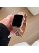 For Apple Watch 10 46mm / Ultra 2 / Ultra 49mm / 9 8 7 45mm / SE (2023) SE (2022) SE 6 5 4 44mm / 3 2 1 42mm Genuine Cow Leather Strap Bracelet - Pink