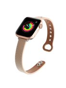 For Apple Watch 10 46mm / Ultra 2 / Ultra 49mm / 9 8 7 45mm / SE (2023) SE (2022) SE 6 5 4 44mm / 3 2 1 42mm Genuine Cow Leather Watch Band - Apricot