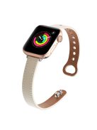 For Apple Watch 10 46mm / Ultra 2 / Ultra 49mm / 9 8 7 45mm / SE (2023) SE (2022) SE 6 5 4 44mm / 3 2 1 42mm Genuine Cow Leather Watch Band - Beige