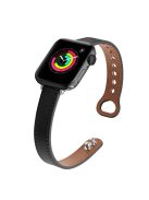 For Apple Watch 10 46mm / Ultra 2 / Ultra 49mm / 9 8 7 45mm / SE (2023) SE (2022) SE 6 5 4 44mm / 3 2 1 42mm Genuine Cow Leather Watch Band - Black