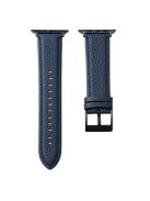 For Apple Watch 10 46mm / Ultra 2 / Ultra 49mm / 9 8 7 45mm / SE (2023) SE (2022) SE 6 5 4 44mm / 3 2 1 42mm Genuine Cow Leather Watch Band - Blue